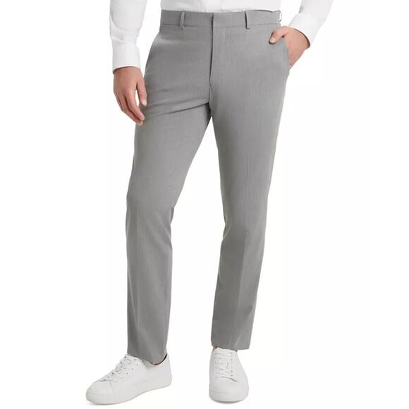 Kenneth Cole Reaction Men's Light Gray Techni-Cole Slim Dress Pants Size 32x32 - Picture 1 of 7